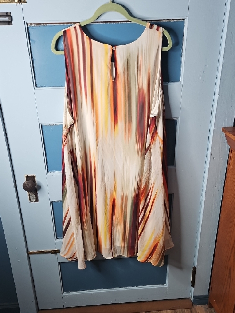 Cato Sleeveless Cream Multi-Stripe A-Line Dress 26W/28W - Picture 5 of 8